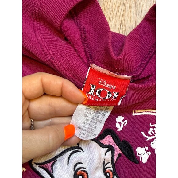 90s Disney 101 Dalmatians Magenta Crewneck Sweatshirt XL USA - Picture 7 of 7